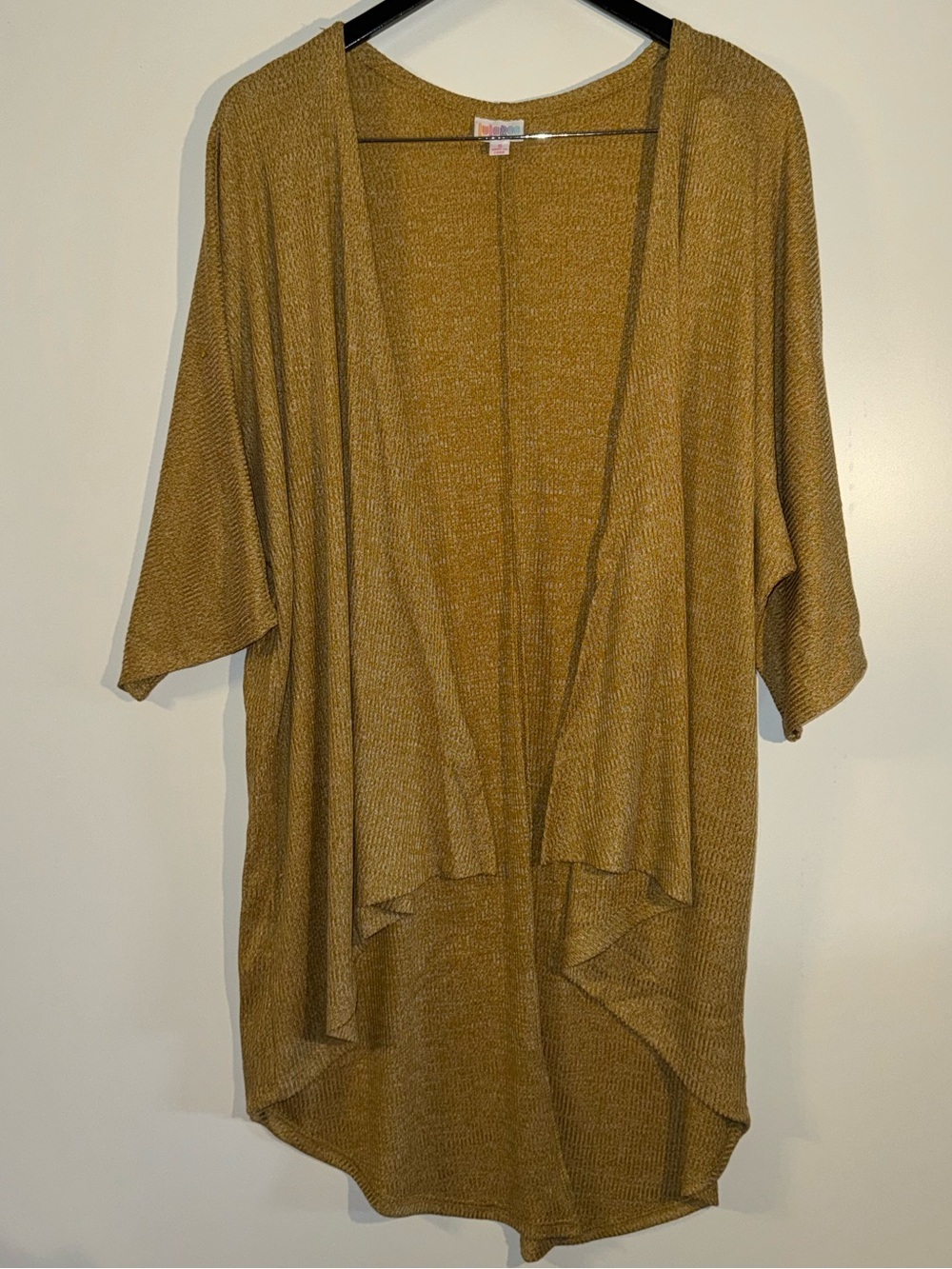 LuLaRoe Lindsay Open-Front Mustard Duster Cardigan